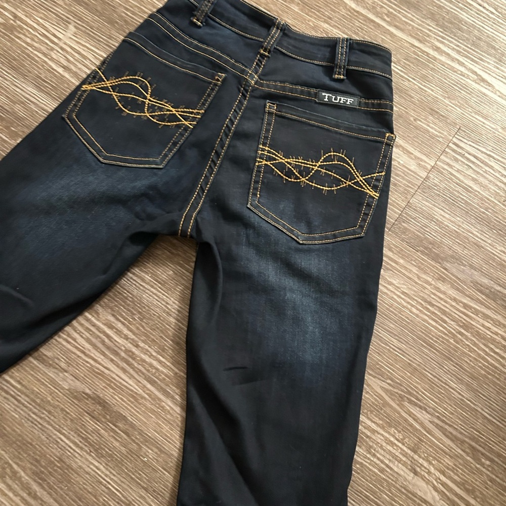 Cowgirl Tuff Black Jeans with Gold Stitching